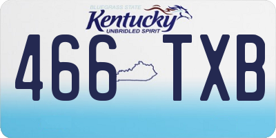 KY license plate 466TXB