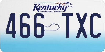 KY license plate 466TXC