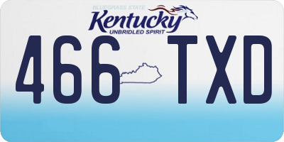 KY license plate 466TXD