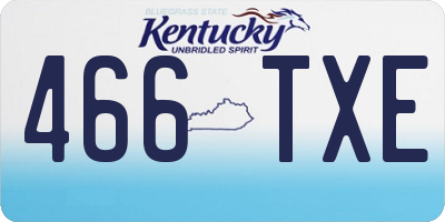 KY license plate 466TXE