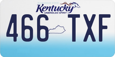KY license plate 466TXF