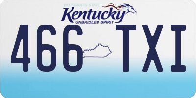 KY license plate 466TXI