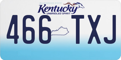 KY license plate 466TXJ