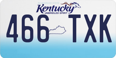 KY license plate 466TXK