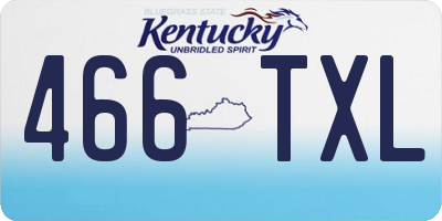 KY license plate 466TXL