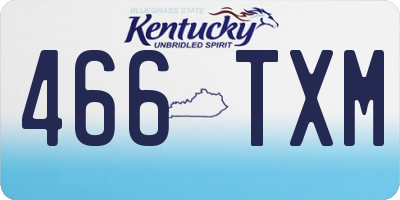 KY license plate 466TXM
