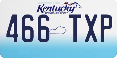 KY license plate 466TXP