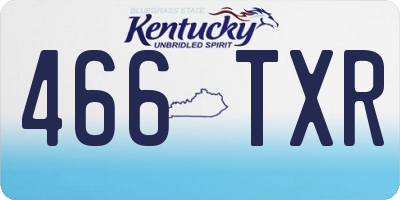 KY license plate 466TXR