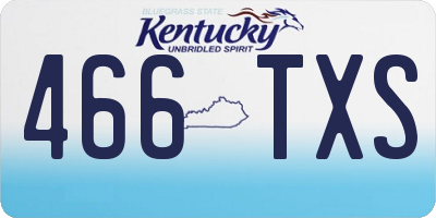 KY license plate 466TXS