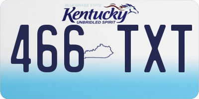 KY license plate 466TXT