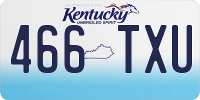 KY license plate 466TXU