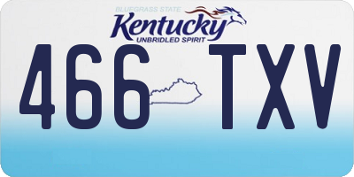 KY license plate 466TXV