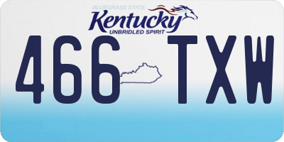 KY license plate 466TXW