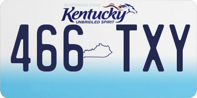 KY license plate 466TXY