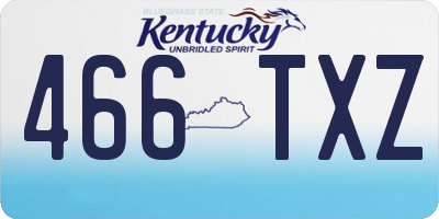 KY license plate 466TXZ