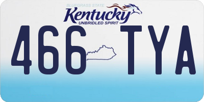 KY license plate 466TYA