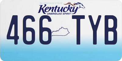 KY license plate 466TYB