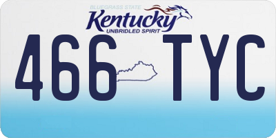 KY license plate 466TYC