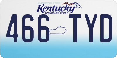KY license plate 466TYD