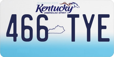 KY license plate 466TYE