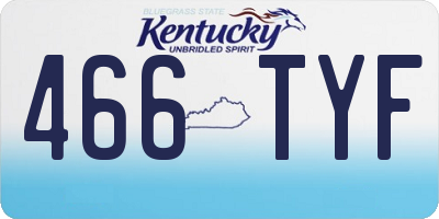 KY license plate 466TYF