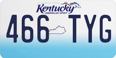 KY license plate 466TYG