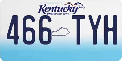 KY license plate 466TYH