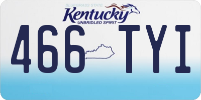 KY license plate 466TYI