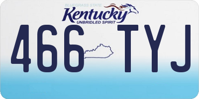 KY license plate 466TYJ