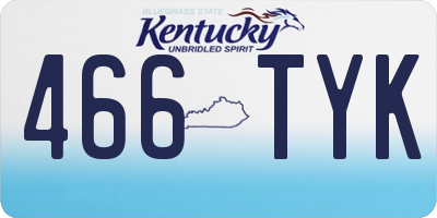 KY license plate 466TYK