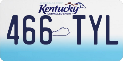 KY license plate 466TYL