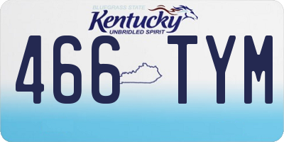 KY license plate 466TYM