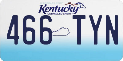 KY license plate 466TYN