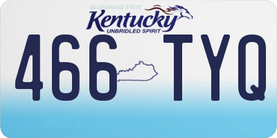 KY license plate 466TYQ