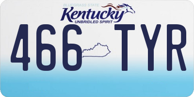 KY license plate 466TYR