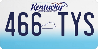 KY license plate 466TYS