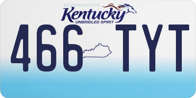KY license plate 466TYT