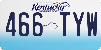 KY license plate 466TYW