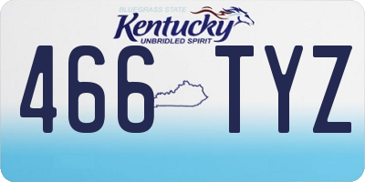 KY license plate 466TYZ