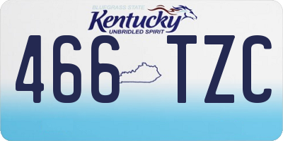KY license plate 466TZC