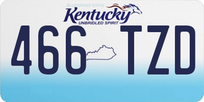 KY license plate 466TZD