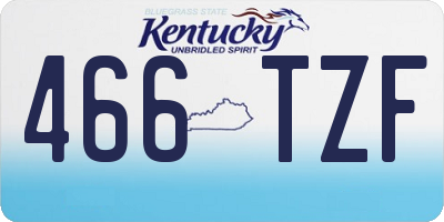 KY license plate 466TZF