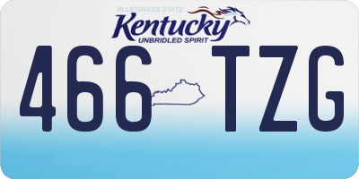 KY license plate 466TZG