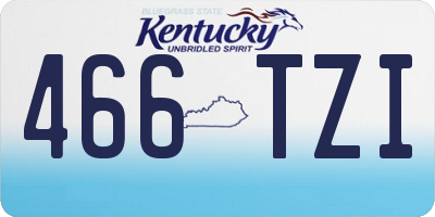 KY license plate 466TZI