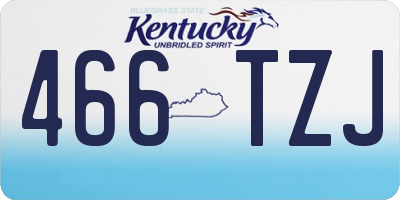 KY license plate 466TZJ