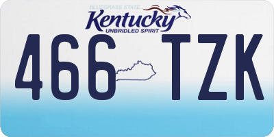 KY license plate 466TZK