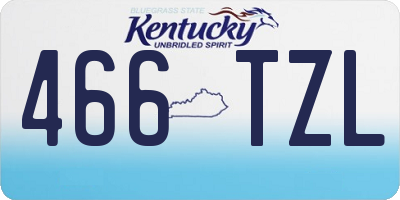 KY license plate 466TZL