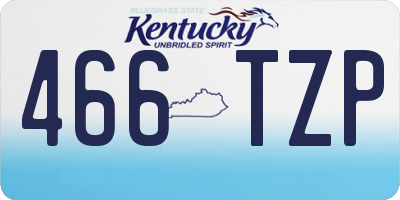KY license plate 466TZP