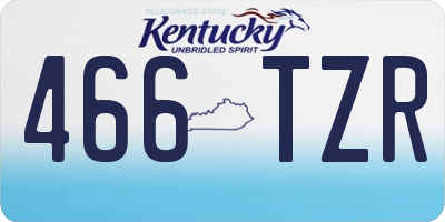 KY license plate 466TZR