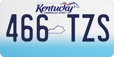 KY license plate 466TZS